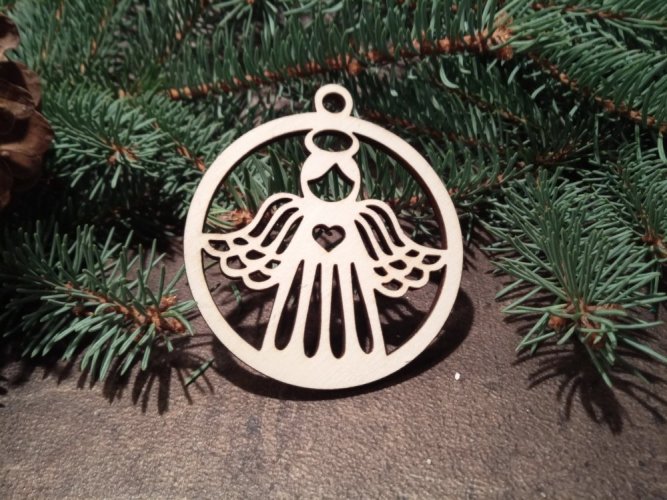 Vánoční dřevěná ozdoba - Motiv: Anděl