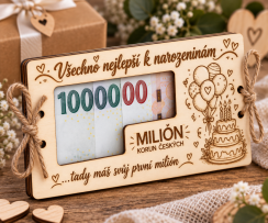 Dřevěná narozeninová obálka na peníze