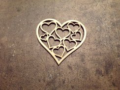 Dřevěná dekorace  - Srdce