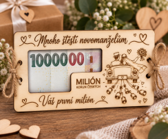 Dřevěná svatební obálka na peníze