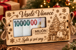Dřevěná vánoční obálka na peníze