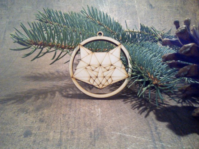 Vánoční dřevěná ozdoba - Motiv: Stromeček s mašlí