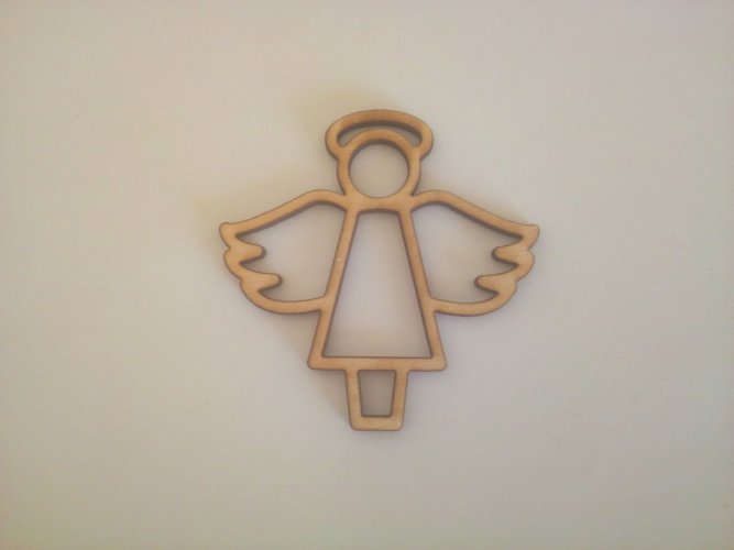 Dřevěná dekorace  - anděl - Velikost: 10 cm